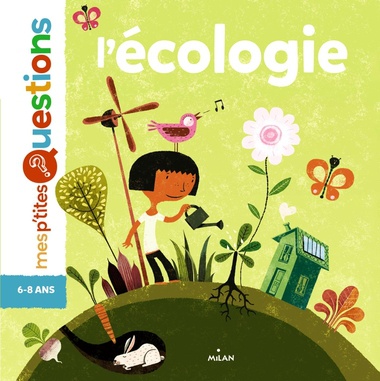 Couverture du livre l'écologie|||||Fleurs et feuilles|Planète sur fond jaune