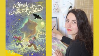 Couverture d'"Alfred et les enfants oubliés" et portrait de Nina Six