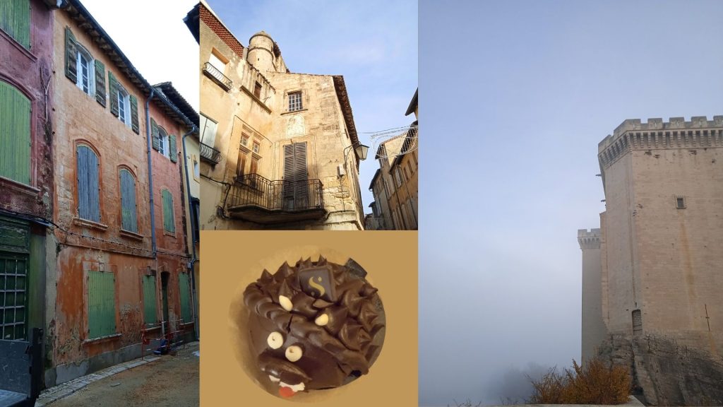 Ah, Tarascon, ses maisons colorées, ses bâtisses centenaires, son château embrumé... et sa Tarasque, pâtisserie monstrueusement chocolatée inspirée de la créature légendaire !